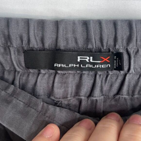 RLX Ralph Lauren Silk Drawstring Waist Jogger Pant Gray Casual Boho Size Large - Picture 11 of 13